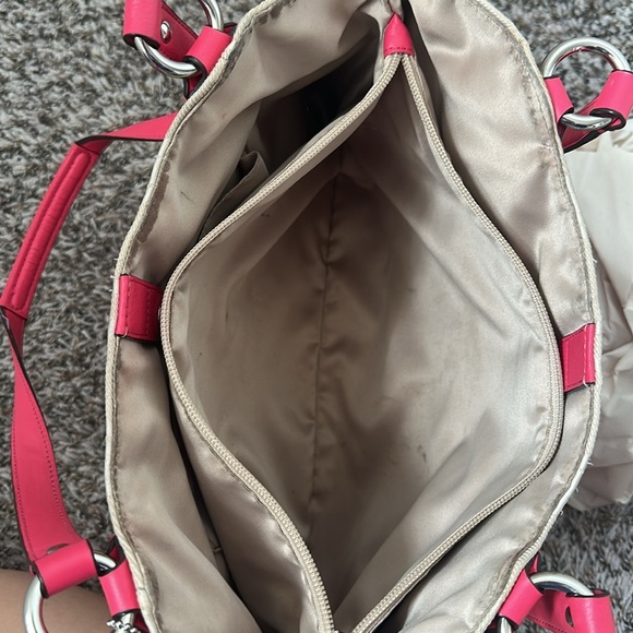 Vintage Coach Campbell Abby COACH Khaki & Pink Signature Hobo Shoulder Bag - Picture 7 of 15